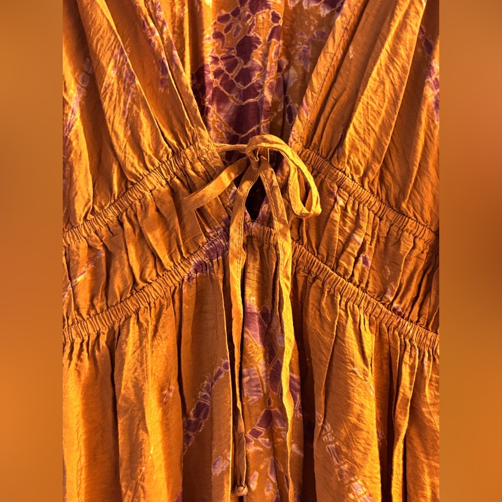 YFB Young Fabulous and Broke Elegant Mustard and Purple Women's Maxi Dress - Picture 4 of 4
